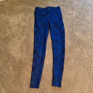 Blue Snake Print Leggings